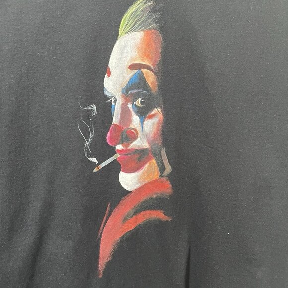 The JOKER Joaquin Phoenix Tee Shirt Mens Med? Black Face Side View Cotton Clown - Picture 3 of 10
